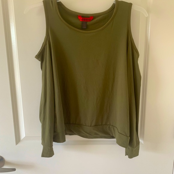 Hot kiss Army green cold shoulder blouse - Picture 1 of 4